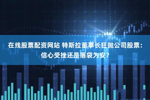 在线股票配资网站 特斯拉董事长狂抛公司股票：信心受挫还是落袋为安？